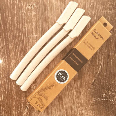 Facial Exfoliator + Eyebrow Razor - 100% Biodegradable Wheat Straw - TCSK | Très Chic Shave Kit