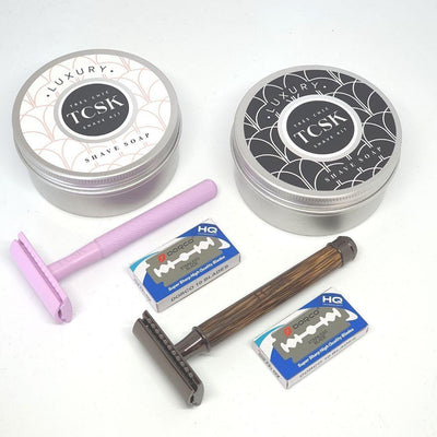 {bamboo safety razor] - Très Chic - Shave Kit