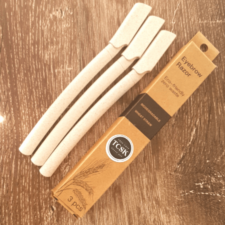 Facial Exfoliator + Eyebrow Razor - 100% Biodegradable Wheat Straw - TCSK | Très Chic Shave Kit