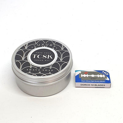 TCSK MEN | Rasoir De Sècuritè. Shave kit. Includes toiletry travel bag - TCSK | Très Chic Shave Kit